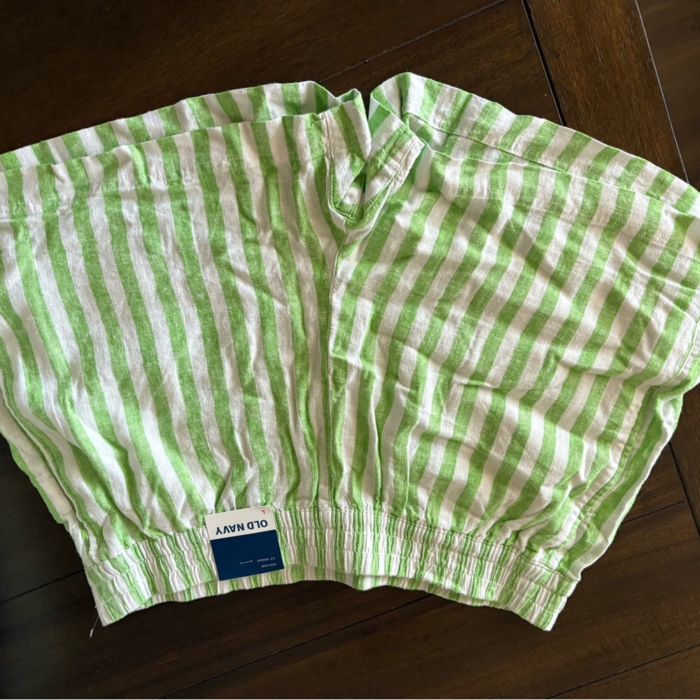 Old Navy Green and White Striped Shorts